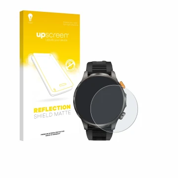 Parte frontal de un envase de producto con el logotipo de la marca upscreen. Al lado se muestra el dispositivo Naixues AK90 1.