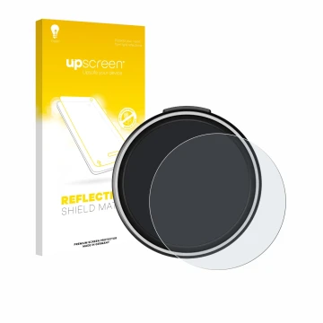 Parte frontal de un envase de producto con el logotipo de la marca upscreen. Al lado se muestra el dispositivo OOONO CO-Driver