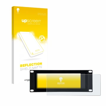 Parte frontal de un envase de producto con el logotipo de la marca upscreen. Al lado se muestra el dispositivo GeeekPi DP-0059