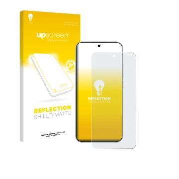 Parte frontal de un envase de producto con el logotipo de la marca upscreen. Al lado se muestra el dispositivo Oppo A6 Pro 4G 