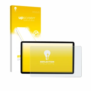 Parte frontal de un envase de producto con el logotipo de la marca upscreen. Al lado se muestra el dispositivo MG S5 EV 12.8