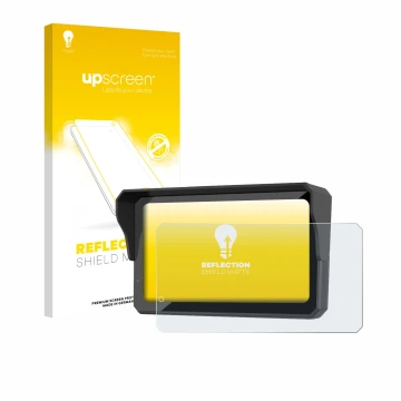 Parte frontal de un envase de producto con el logotipo de la marca upscreen. Al lado se muestra el dispositivo Carpuride W602B