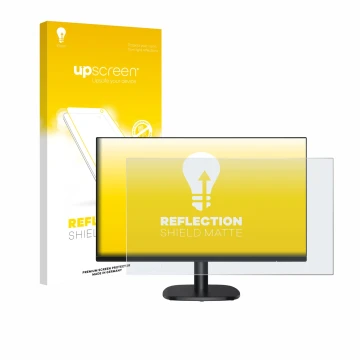 Parte frontal de un envase de producto con el logotipo de la marca upscreen. Al lado se muestra el dispositivo Amazon Basics C