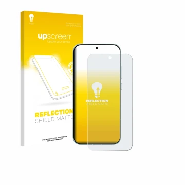 Parte frontal de un envase de producto con el logotipo de la marca upscreen. Al lado se muestra el dispositivo Xiaomi Redmi Tu