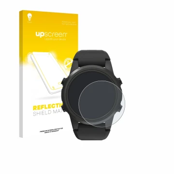 Parte frontal de un envase de producto con el logotipo de la marca upscreen. Al lado se muestra el dispositivo Shearwater TERN
