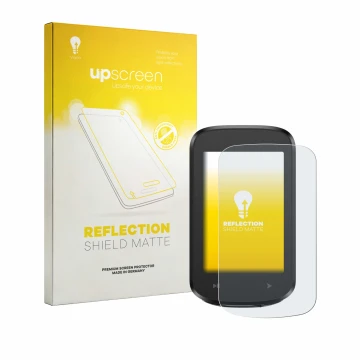 Parte frontal de un envase de producto con el logotipo de la marca upscreen. Al lado se muestra el dispositivo igpsport BSC100