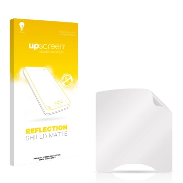 Parte frontal de un envase de producto con el logotipo de la marca upscreen. Al lado está el protector de pantalla correspondi