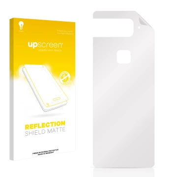 Parte frontal de un envase de producto con el logotipo de la marca upscreen. Al lado está el protector de pantalla correspondi