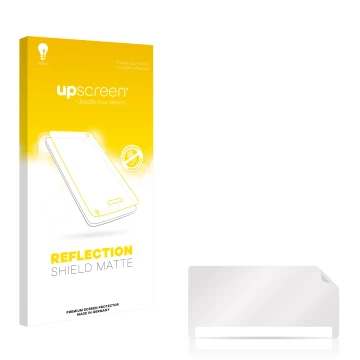 Parte frontal de un envase de producto con el logotipo de la marca upscreen. Al lado está el protector de pantalla correspondi