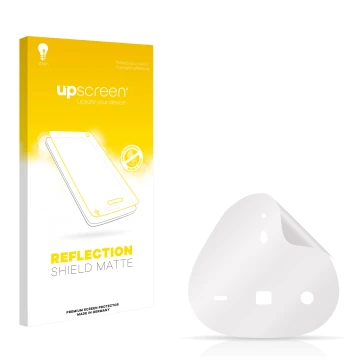 Parte frontal de un envase de producto con el logotipo de la marca upscreen. Al lado está el protector de pantalla correspondi