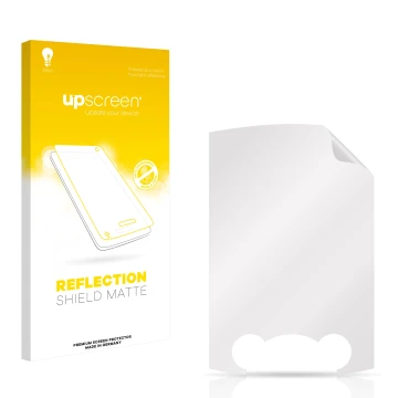 Parte frontal de un envase de producto con el logotipo de la marca upscreen. Al lado está el protector de pantalla correspondi