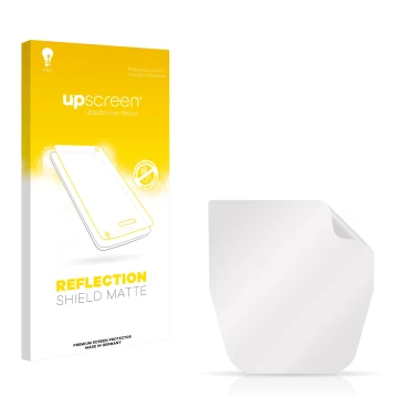 Parte frontal de un envase de producto con el logotipo de la marca upscreen. Al lado está el protector de pantalla correspondi