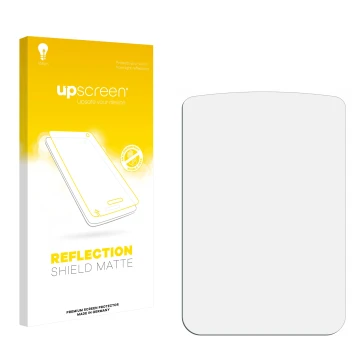 Parte frontal de un envase de producto con el logotipo de la marca upscreen. Al lado está el protector de pantalla correspondi