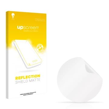 Parte frontal de un envase de producto con el logotipo de la marca upscreen. Al lado está el protector de pantalla correspondi