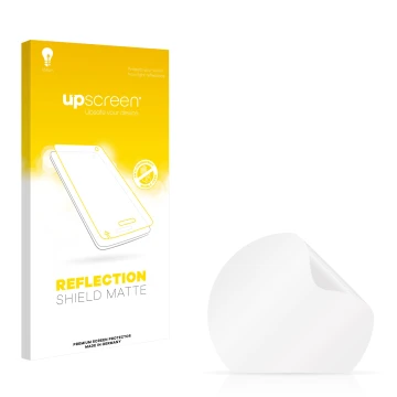 Parte frontal de un envase de producto con el logotipo de la marca upscreen. Al lado está el protector de pantalla correspondi