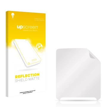 Parte frontal de un envase de producto con el logotipo de la marca upscreen. Al lado está el protector de pantalla correspondi