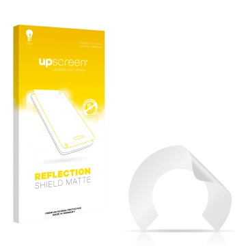 Parte frontal de un envase de producto con el logotipo de la marca upscreen. Al lado está el protector de pantalla correspondi