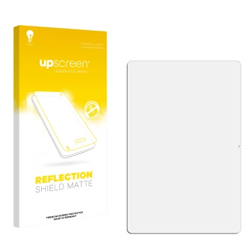 Parte frontal de un envase de producto con el logotipo de la marca upscreen. Al lado está el protector de pantalla correspondi