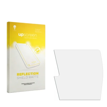Parte frontal de un envase de producto con el logotipo de la marca upscreen. Al lado está el protector de pantalla correspondi