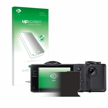 Parte frontal de un envase de producto con el logotipo de la marca upscreen. Al lado se muestra el dispositivo Sigma dp2 Quatt