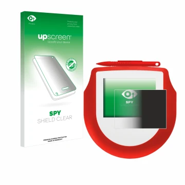 Parte frontal de un envase de producto con el logotipo de la marca upscreen. Al lado se muestra el dispositivo Signotec Signat