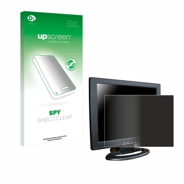 Parte frontal de un envase de producto con el logotipo de la marca upscreen. Al lado se muestra el dispositivo SDC Touchscreen