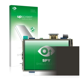 Parte frontal de un envase de producto con el logotipo de la marca upscreen. Al lado se muestra el dispositivo Raspberry Pi To