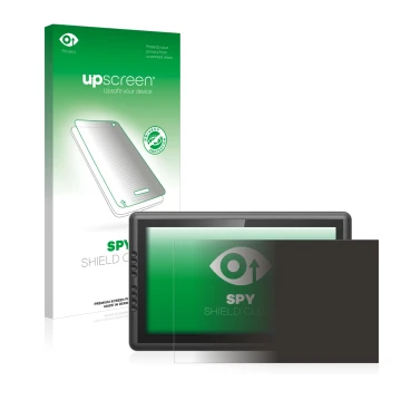 Parte frontal de un envase de producto con el logotipo de la marca upscreen. Al lado se muestra el dispositivo XP-Pen Artist 1