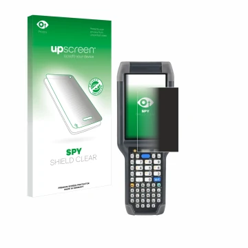 Parte frontal de un envase de producto con el logotipo de la marca upscreen. Al lado se muestra el dispositivo Honeywell Dolph