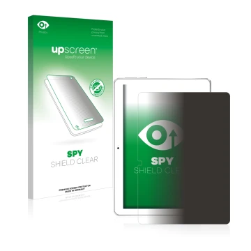 Parte frontal de un envase de producto con el logotipo de la marca upscreen. Al lado se muestra el dispositivo Toscido X108 10