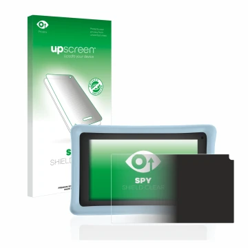 Parte frontal de un envase de producto con el logotipo de la marca upscreen. Al lado se muestra el dispositivo Pebble Gear 7