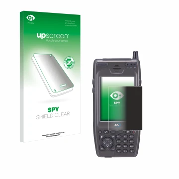 Parte frontal de un envase de producto con el logotipo de la marca upscreen. Al lado se muestra el dispositivo M3 Mobile M3 SK