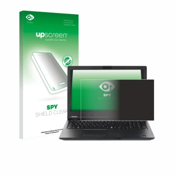 Parte frontal de un envase de producto con el logotipo de la marca upscreen. Al lado se muestra el dispositivo Fujitsu Lifeboo