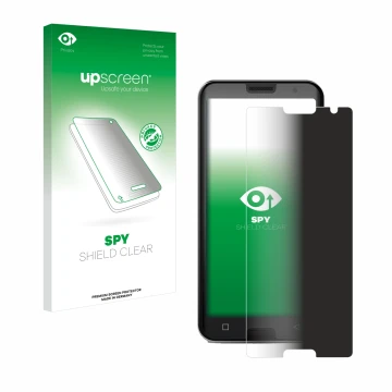 Parte frontal de un envase de producto con el logotipo de la marca upscreen. Al lado se muestra el dispositivo Emporia Smart 5