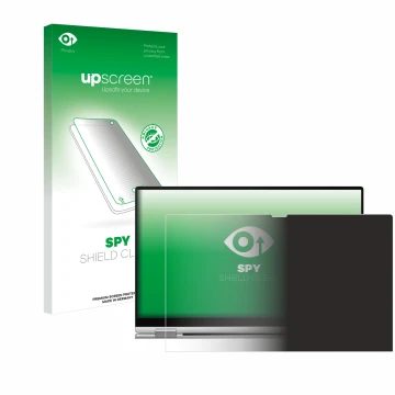 Parte frontal de un envase de producto con el logotipo de la marca upscreen. Al lado se muestra el dispositivo Samsung Galaxy 