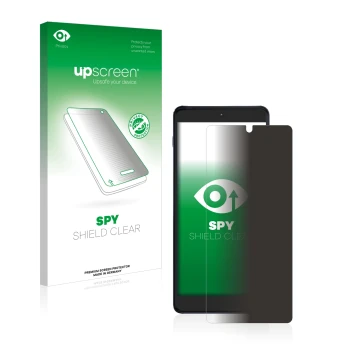 Parte frontal de un envase de producto con el logotipo de la marca upscreen. Al lado se muestra el dispositivo Motorola Edge 2