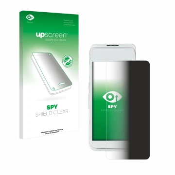 Parte frontal de un envase de producto con el logotipo de la marca upscreen. Al lado se muestra el dispositivo Pax A920 Pro co