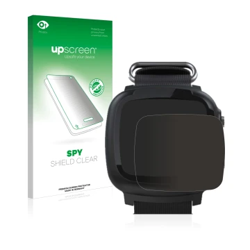 Parte frontal de un envase de producto con el logotipo de la marca upscreen. Al lado se muestra el dispositivo Aqualung i330r 