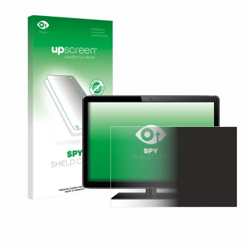 Parte frontal de un envase de producto con el logotipo de la marca upscreen. Al lado se muestra el dispositivo con su protecto