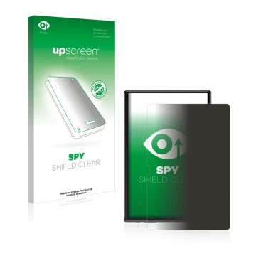 Parte frontal de un envase de producto con el logotipo de la marca upscreen. Al lado se muestra el dispositivo Yestel T10 10