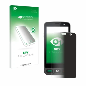 Parte frontal de un envase de producto con el logotipo de la marca upscreen. Al lado se muestra el dispositivo Brondi Amico Po