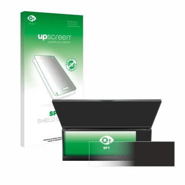 Parte frontal de un envase de producto con el logotipo de la marca upscreen. Al lado se muestra el dispositivo ASUS ROG Zephyr