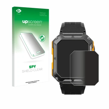 Parte frontal de un envase de producto con el logotipo de la marca upscreen. Al lado se muestra el dispositivo Njord Gear The 