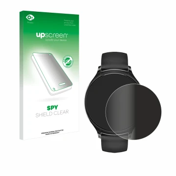 Parte frontal de un envase de producto con el logotipo de la marca upscreen. Al lado se muestra el dispositivo Pireware Harmon
