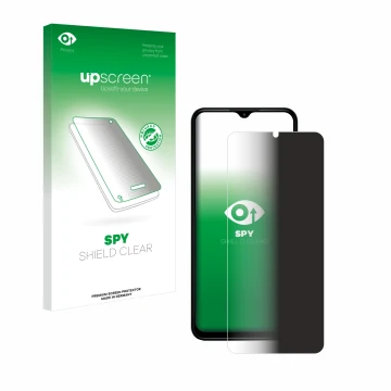 Parte frontal de un envase de producto con el logotipo de la marca upscreen. Al lado se muestra el dispositivo Nokia G42 5G co