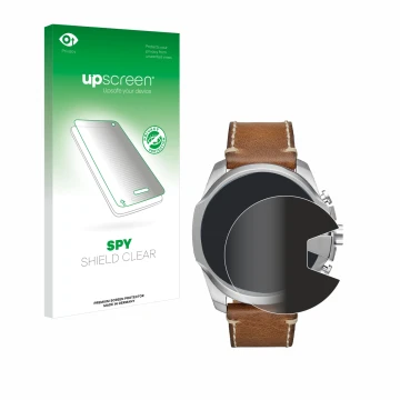 Parte frontal de un envase de producto con el logotipo de la marca upscreen. Al lado se muestra el dispositivo Diesel Mega Chi