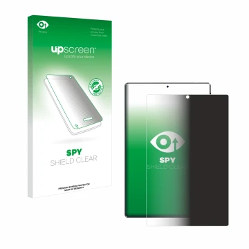 Parte frontal de un envase de producto con el logotipo de la marca upscreen. Al lado se muestra el dispositivo Simplori M107 c
