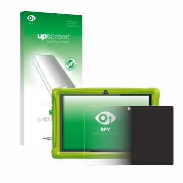 Parte frontal de un envase de producto con el logotipo de la marca upscreen. Al lado se muestra el dispositivo Clementoni Clem
