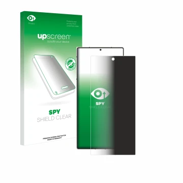 Parte frontal de un envase de producto con el logotipo de la marca upscreen. Al lado se muestra el dispositivo Nubia Z60 Ultra