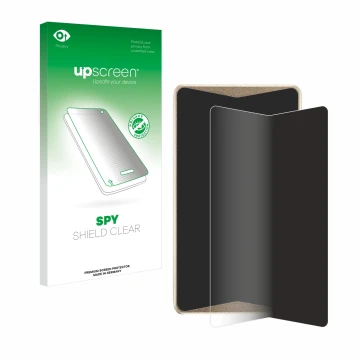 Parte frontal de un envase de producto con el logotipo de la marca upscreen. Al lado se muestra el dispositivo ELLIPAL Titan 2